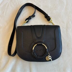 See by Chloé Hana shoulder crossbody handbag bag black grained leather
